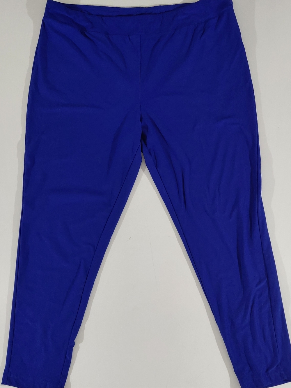 Terra & Sky 2X Plus Size Women's Blue Cropped Pull On Leggings Stretchy Pants